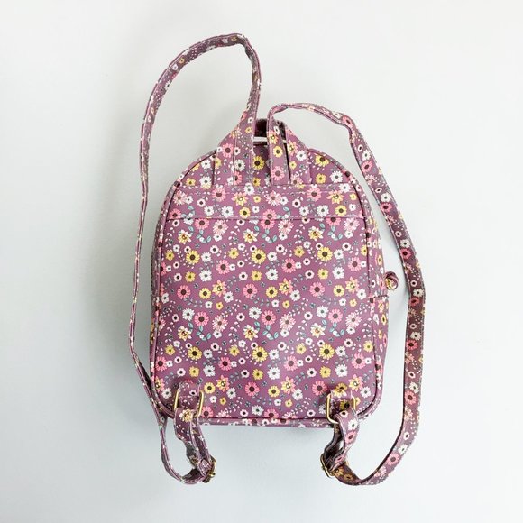 UNDER ONE SKY Floral Mini Backpack Cute Cottagecore Granny Kawaii Dusty Lilac